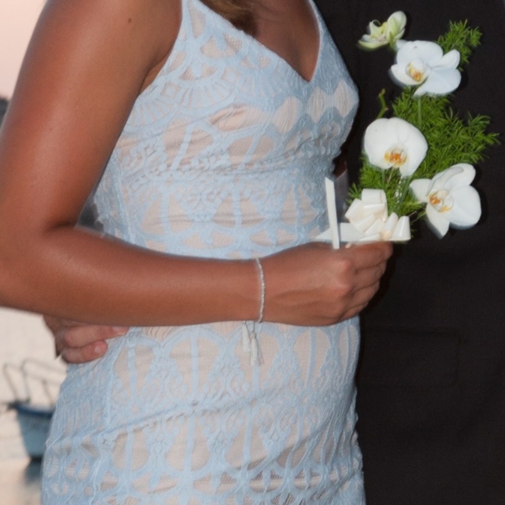 Leith light blue lace dress